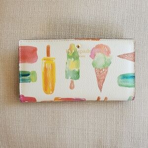 Rare Kate Spade Ice Cream Snap Wallet Leather Interior Popsicles